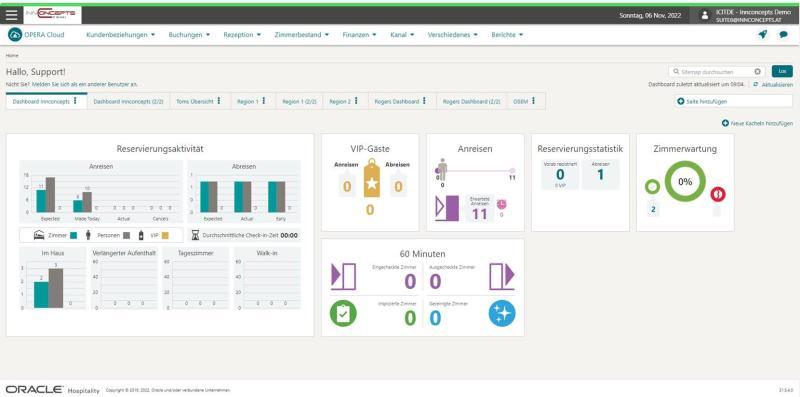 Opera Cloud: Property Management System | Innconcepts Screenshot vom Opera Cloud Property Management System